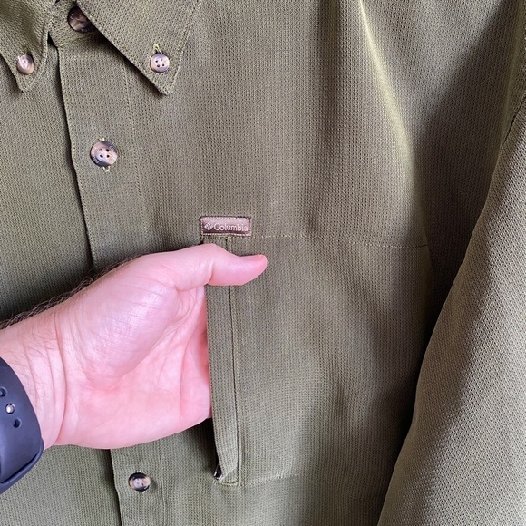 Columbia Men's Green Button Down Omni Shield Long Sleeve Shirt Size Large - Picture 4 of 12